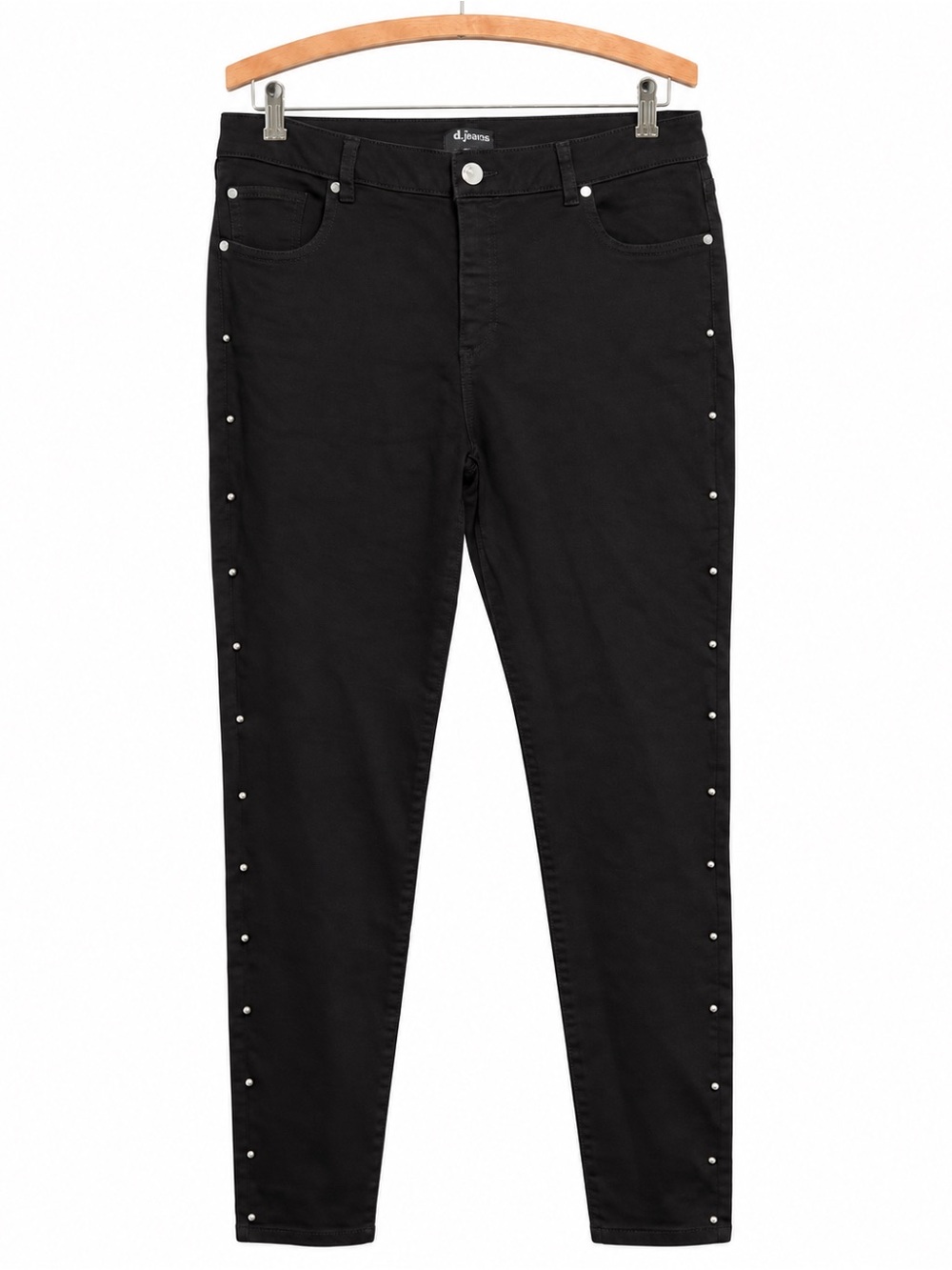 D. Jeans Women’s Black Stretch Straight Leg Jeans Size 14 Stud Detail